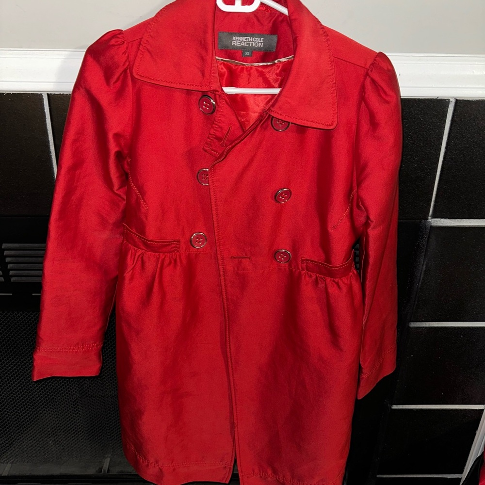 Kenneth Cole Vibrant Red Trench Coat